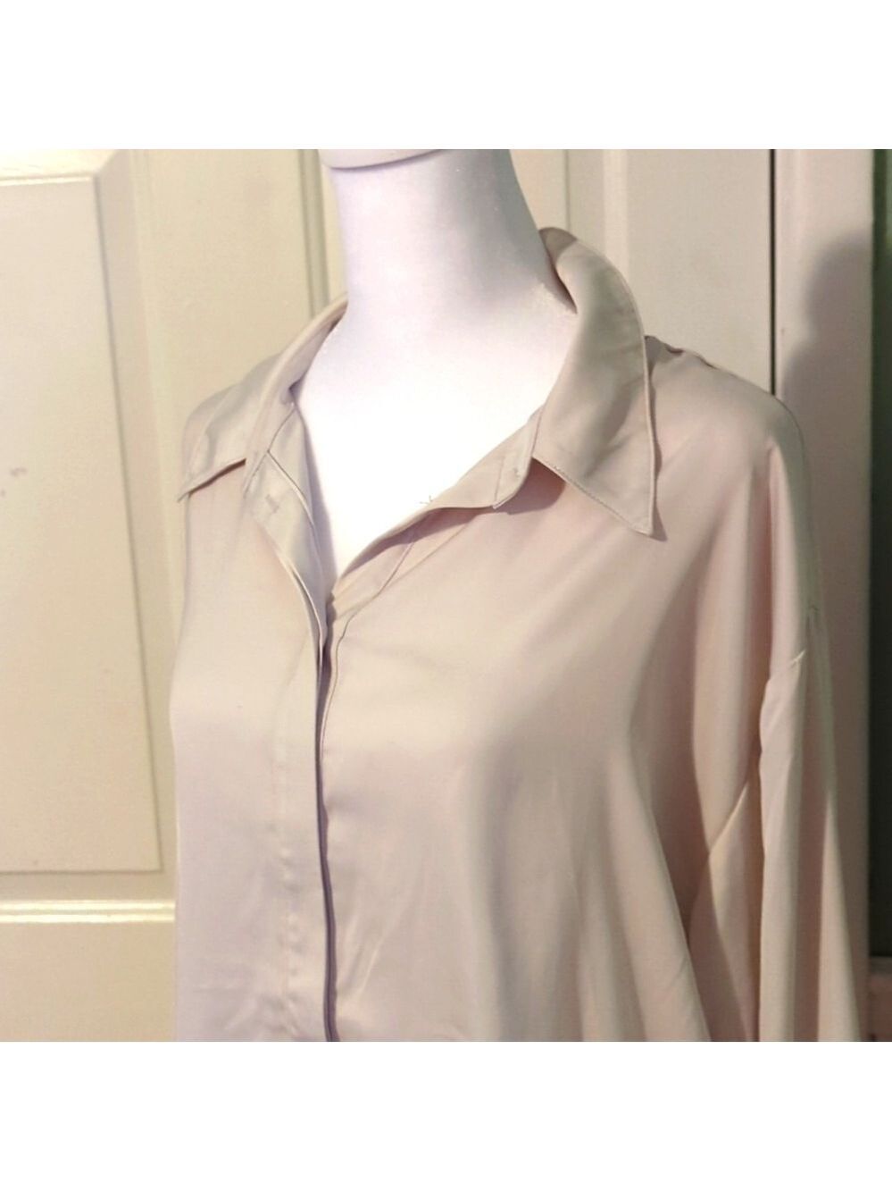 Prologue Collared Long Sleeve Blouse Large Women's Top Shirt Fall Winter Work - Picture 2 of 14